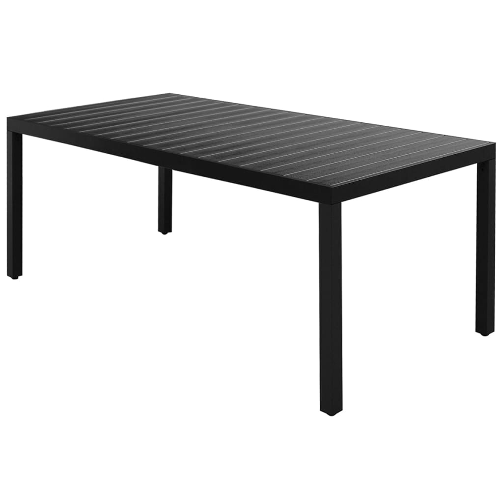 Set mobilier de masă, 9 piese, negru, ratan PVC GartenMobel Dekor