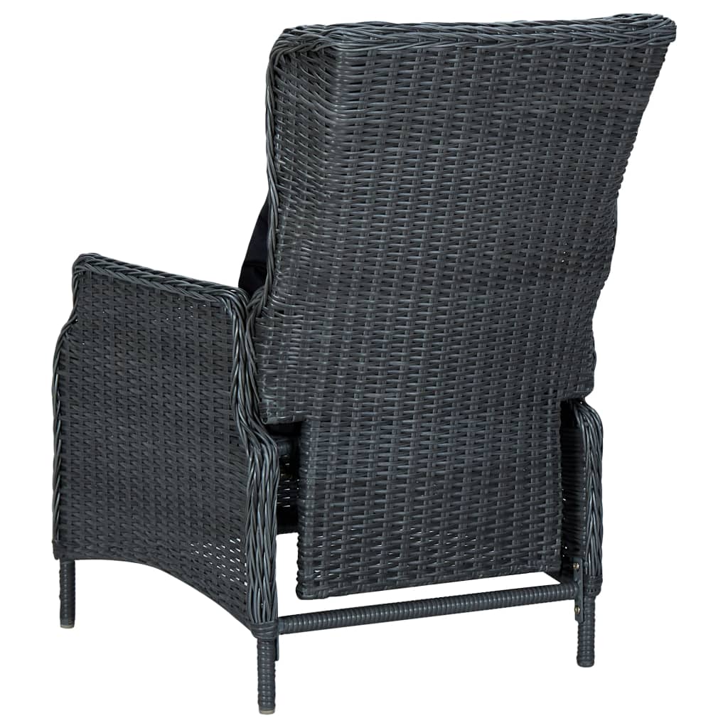 Set mobilier exterior cu perne, 9 piese, gri închis, poliratan GartenMobel Dekor