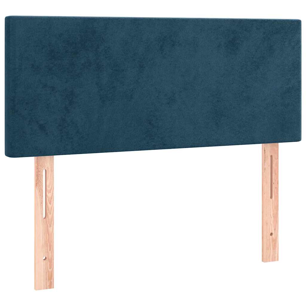 Pat box spring cu saltea, albastru închis, 80x200 cm, catifea GartenMobel Dekor