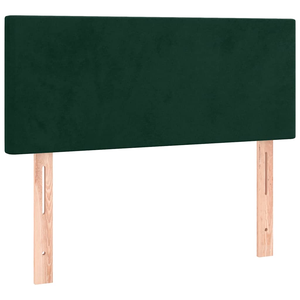 Pat box spring cu saltea, verde închis, 100x200 cm, catifea GartenMobel Dekor