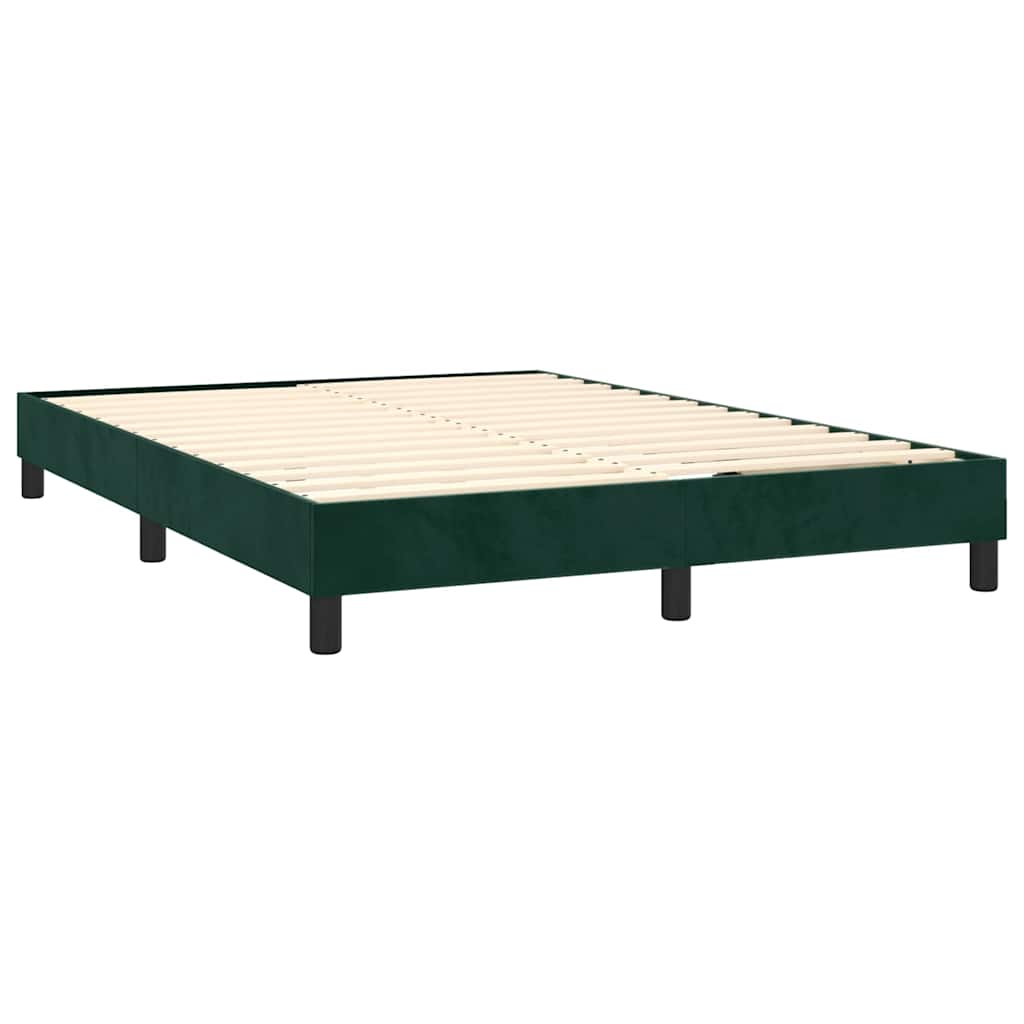 Pat box spring cu saltea, verde închis, 140x200 cm, catifea GartenMobel Dekor