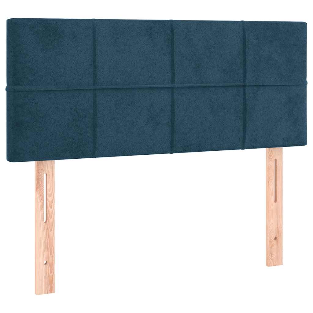 Pat box spring cu saltea, albastru închis, 90x200 cm, catifea GartenMobel Dekor