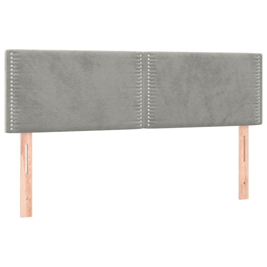 Pat box spring cu saltea, gri deschis, 140x200 cm, catifea GartenMobel Dekor