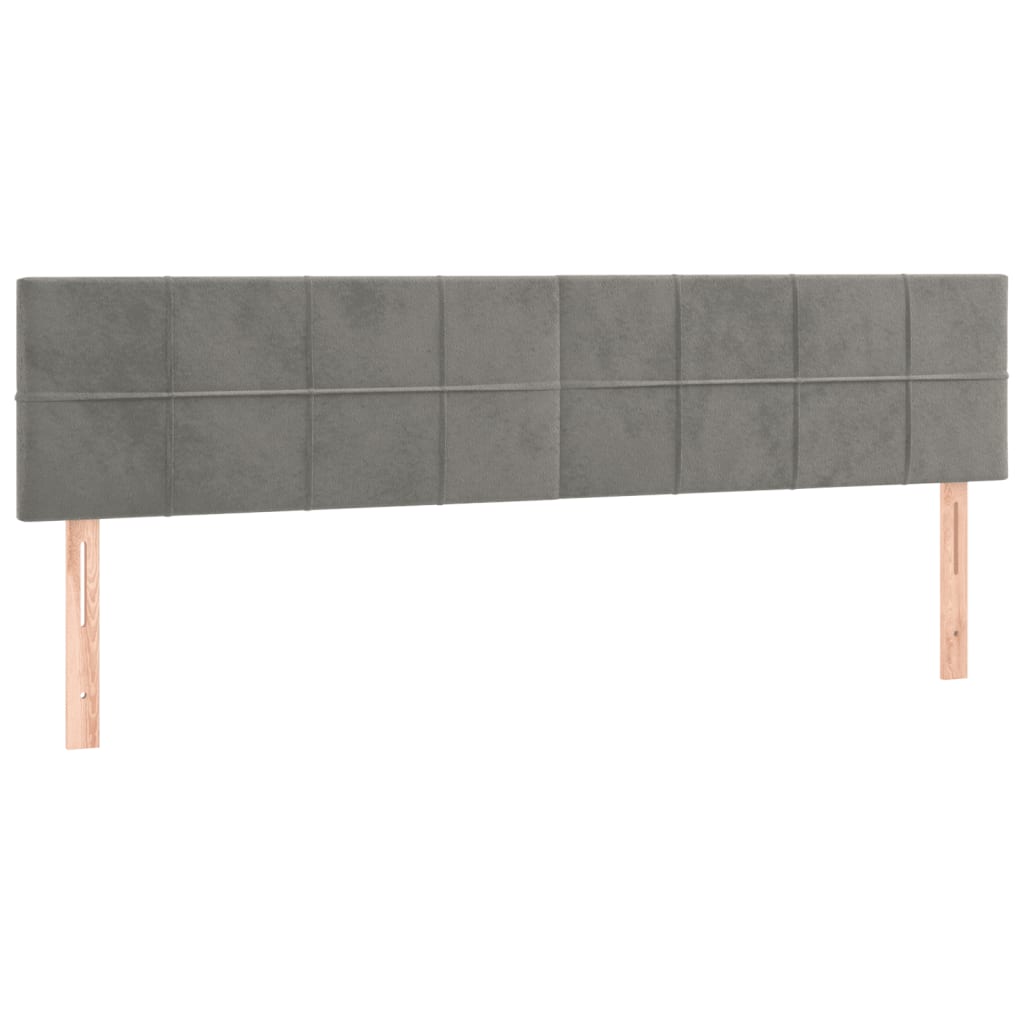 Pat box spring cu saltea, gri deschis, 160x200 cm, catifea GartenMobel Dekor
