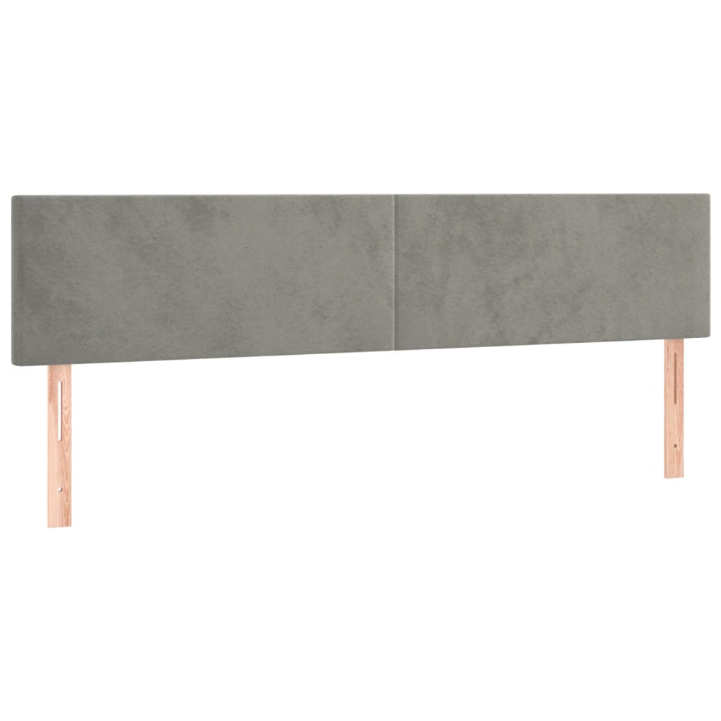 Pat box spring cu saltea, gri deschis, 200x200 cm, catifea GartenMobel Dekor