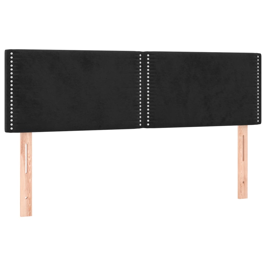 Pat box spring cu saltea, negru, 140x200 cm, catifea GartenMobel Dekor