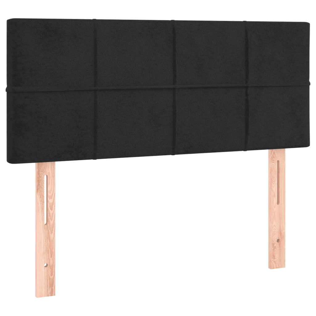 Pat box spring cu saltea, negru, 90x200 cm, catifea GartenMobel Dekor