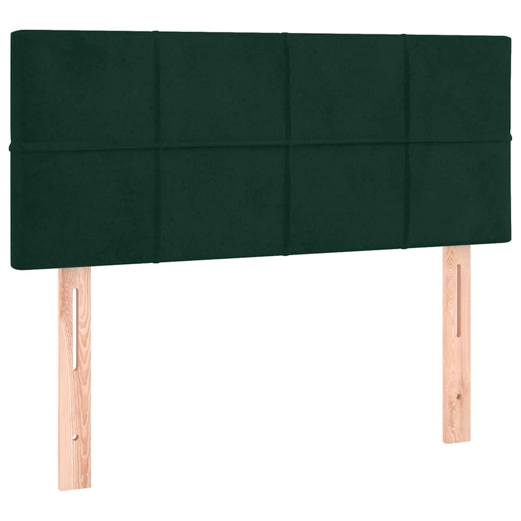 Pat box spring cu saltea, verde închis, 100x200 cm, catifea GartenMobel Dekor