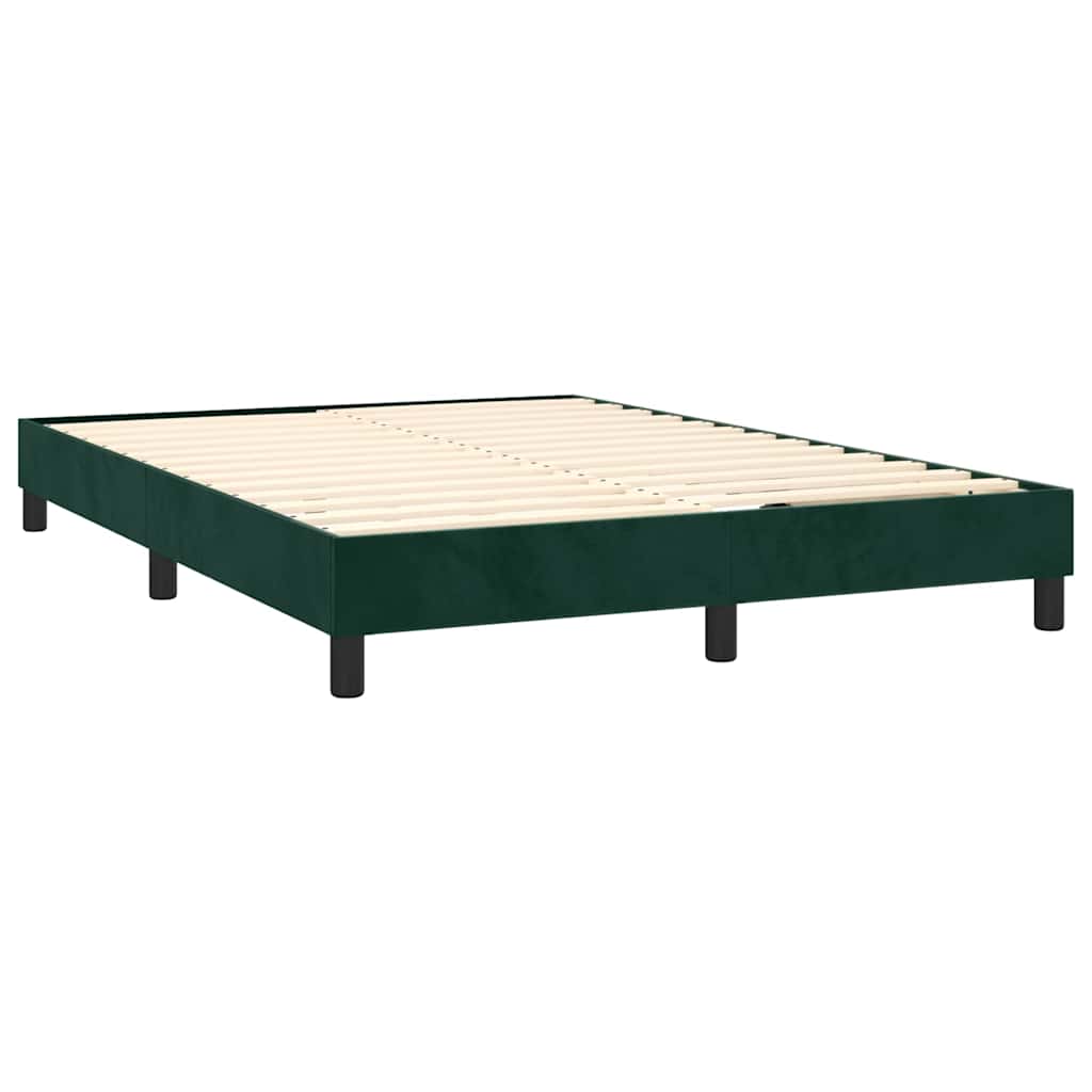 Pat box spring cu saltea, verde închis, 140x190 cm, catifea GartenMobel Dekor