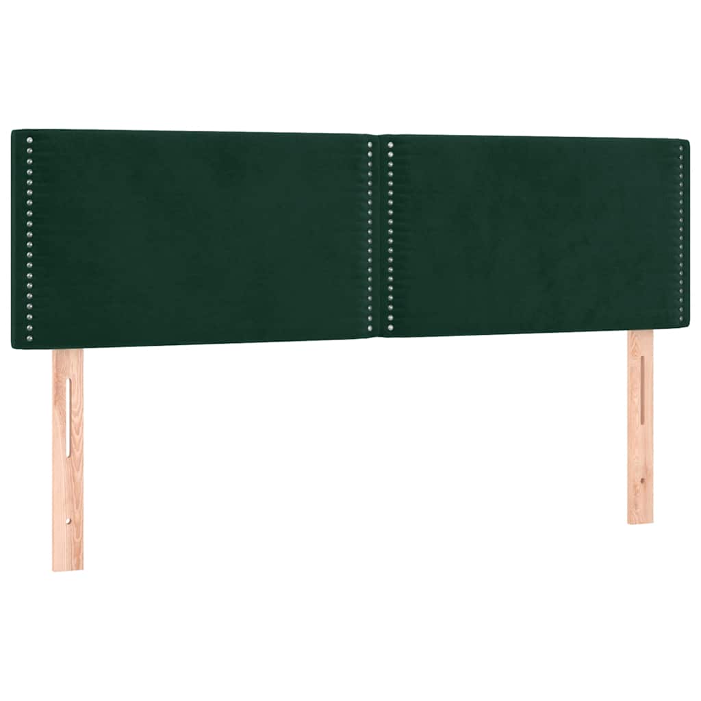 Pat box spring cu saltea, verde închis, 140x190 cm, catifea GartenMobel Dekor