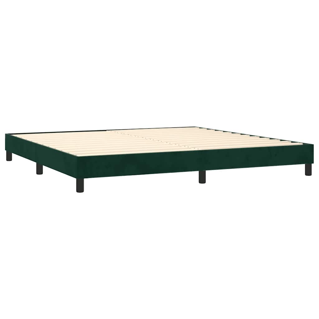 Pat box spring cu saltea, verde închis, 200x200 cm, catifea GartenMobel Dekor