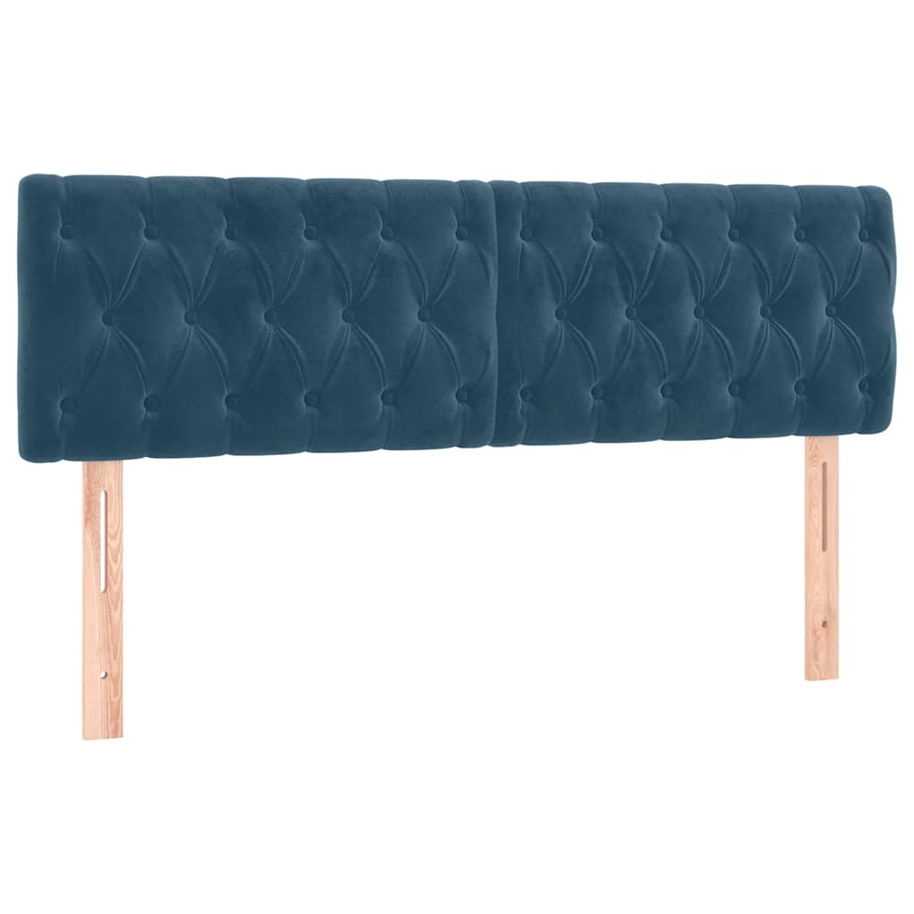 Pat box spring cu saltea, albastru închis, 140x190 cm, catifea GartenMobel Dekor