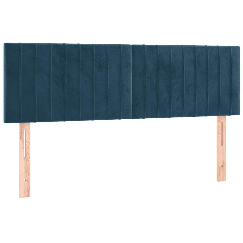 Pat box spring cu saltea, albastru închis, 140x200 cm, catifea GartenMobel Dekor