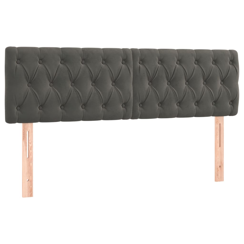 Pat box spring cu saltea, gri închis, 160x200 cm, catifea GartenMobel Dekor
