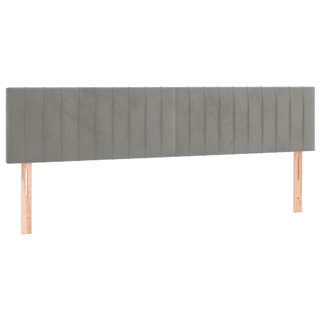 Pat box spring cu saltea, gri deschis, 200x200 cm, catifea GartenMobel Dekor
