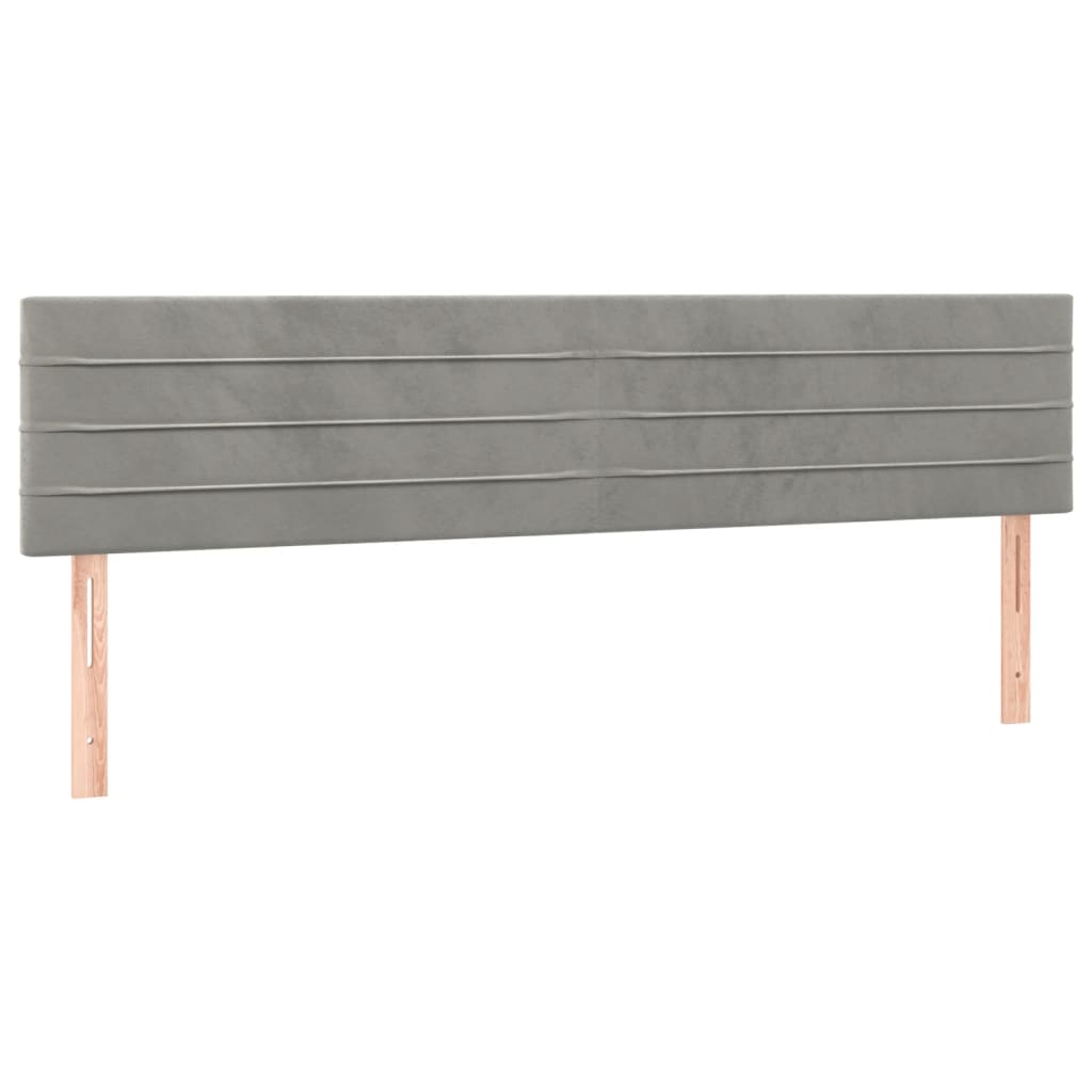 Pat box spring cu saltea, gri deschis, 200x200 cm, catifea GartenMobel Dekor