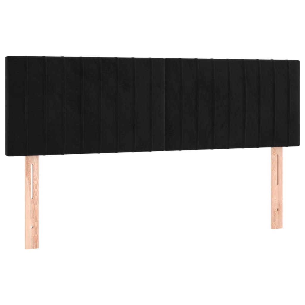 Pat box spring cu saltea, negru, 140x190 cm, catifea GartenMobel Dekor