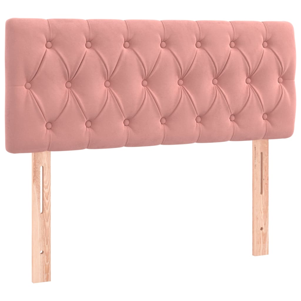 Pat box spring cu saltea, roz, 100x200 cm, catifea GartenMobel Dekor