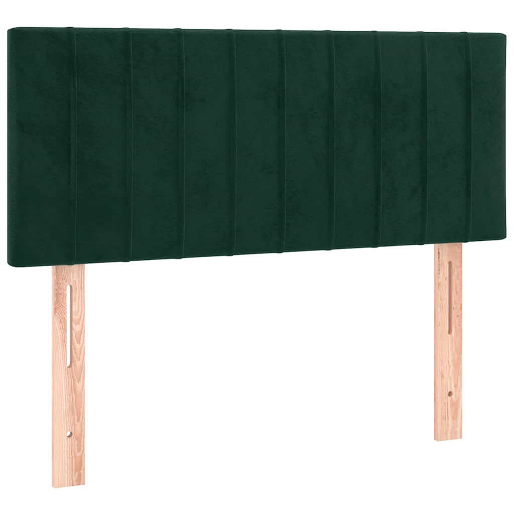 Pat box spring cu saltea, verde închis, 100x200 cm, catifea GartenMobel Dekor