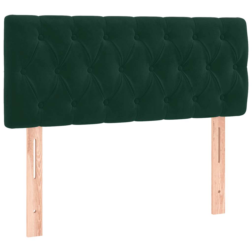 Pat box spring cu saltea, verde închis, 90x190 cm, catifea GartenMobel Dekor