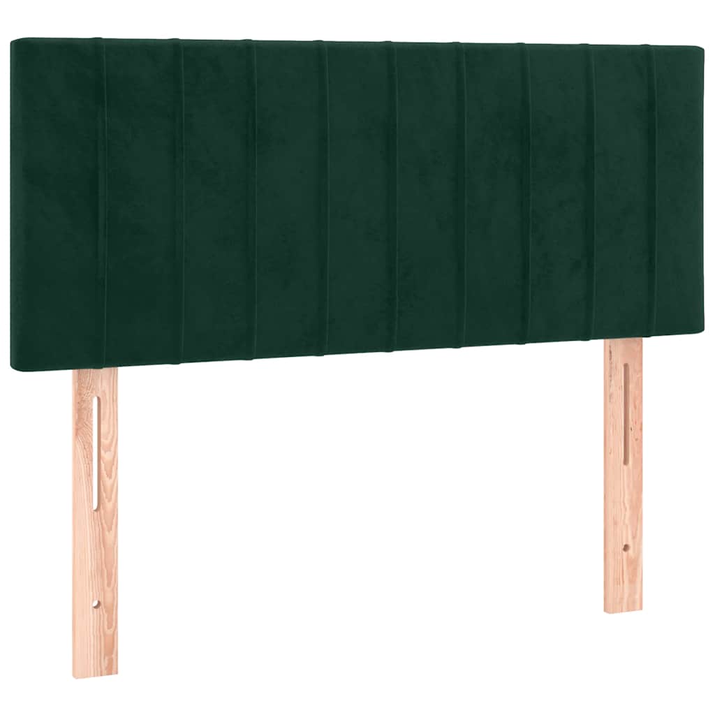 Pat box spring cu saltea, verde închis, 90x200 cm, catifea GartenMobel Dekor