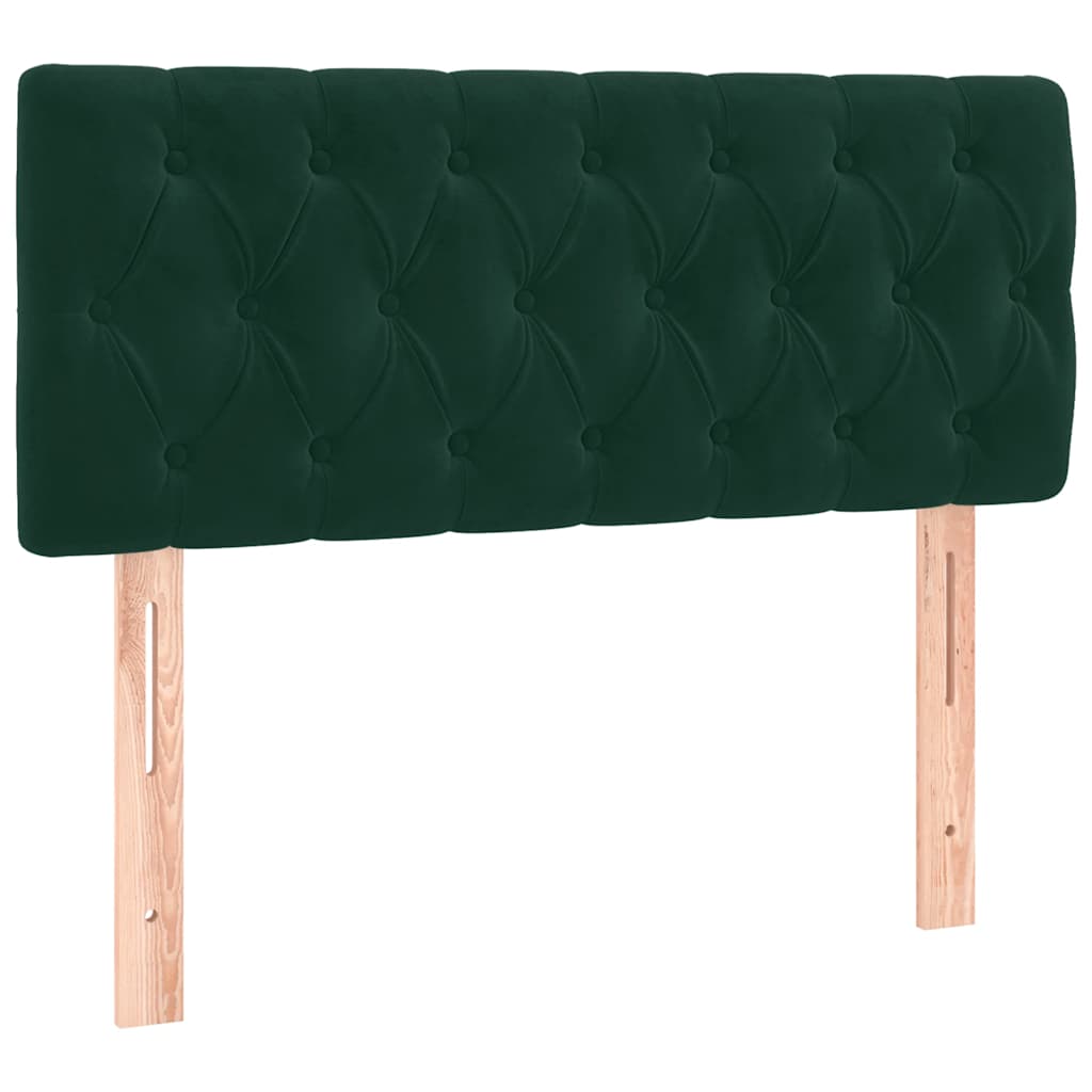 Pat box spring cu saltea, verde închis, 90x200 cm, catifea GartenMobel Dekor