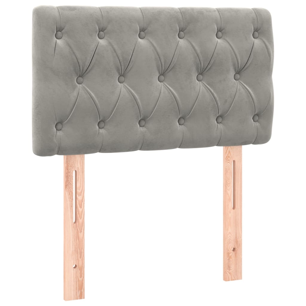 Pat continental cu saltea, gri deschis, 80x200 cm, catifea GartenMobel Dekor