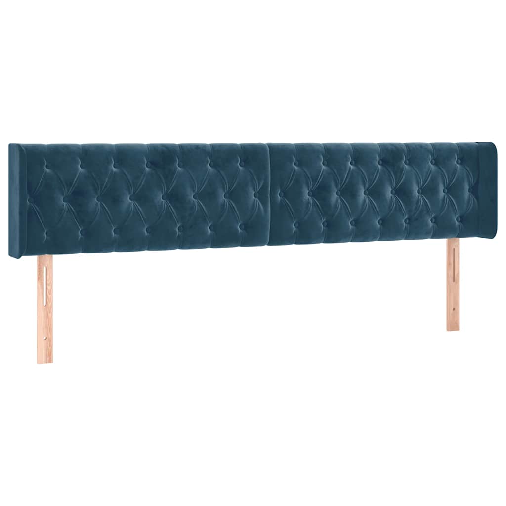 Pat box spring cu saltea, albastru închis, 200x200 cm, catifea GartenMobel Dekor