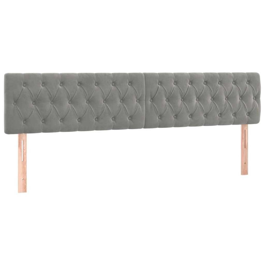 Pat box spring cu saltea, gri deschis, 200x200 cm, catifea GartenMobel Dekor