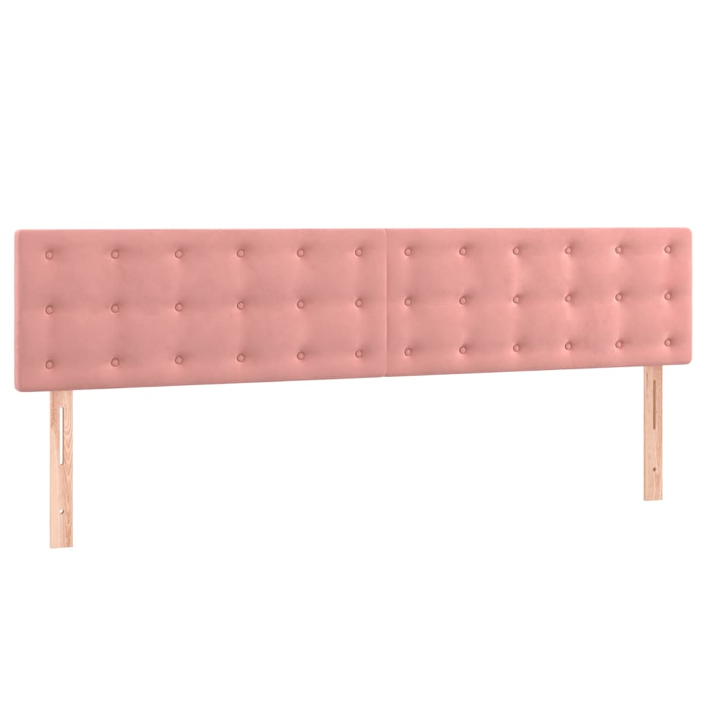 Pat box spring cu saltea, roz, 160x200 cm, catifea GartenMobel Dekor