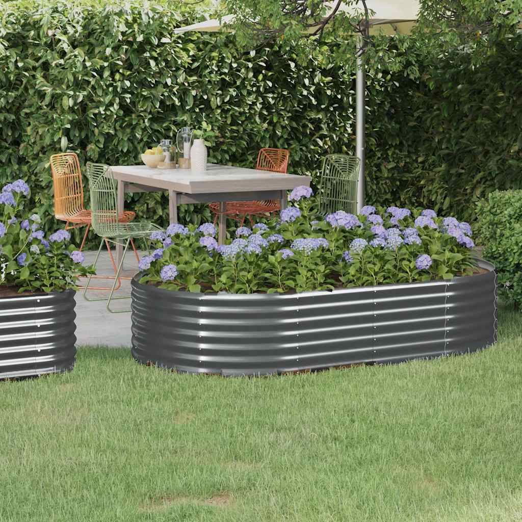 Strat înălțat grădină 175x100x36 cm oțel galvanizat GartenMobel Dekor