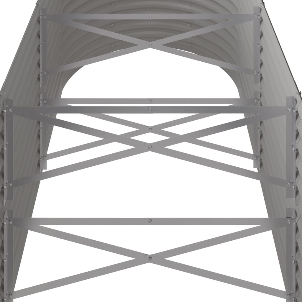 Strat înălțat grădină gri 224x80x68cm oțel galvanizat GartenMobel Dekor