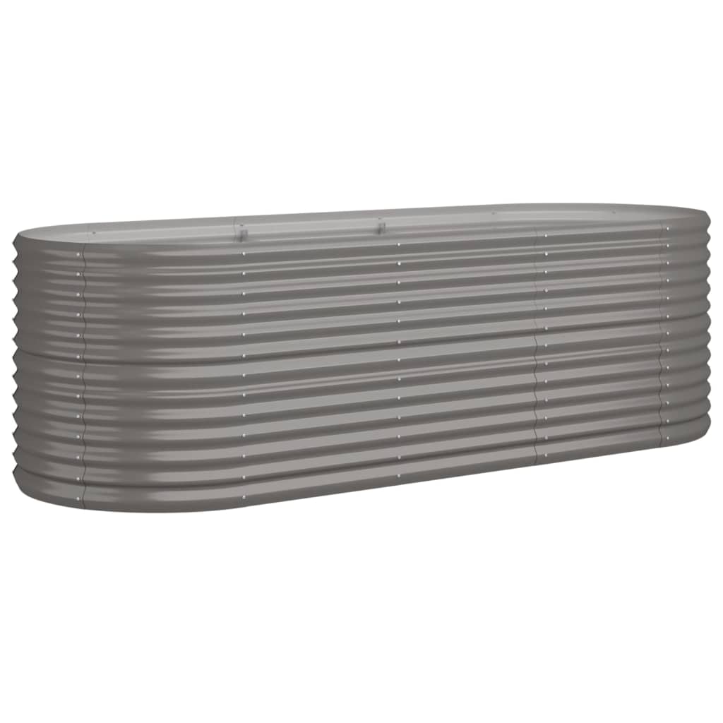 Strat înălțat grădină gri 224x80x68cm oțel galvanizat GartenMobel Dekor