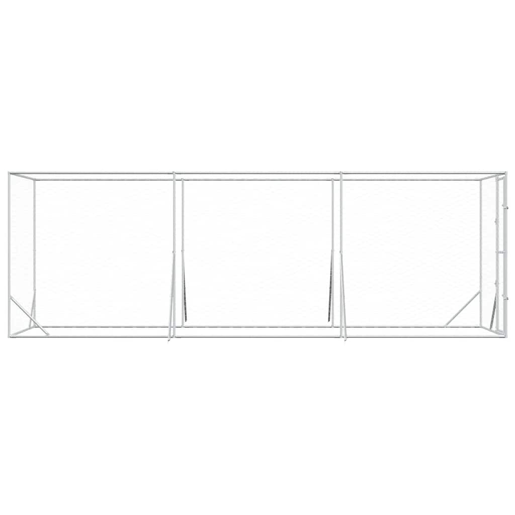 Padoc de exterior pentru câini argintiu 2x6x2 m oțel galvanizat GartenMobel Dekor