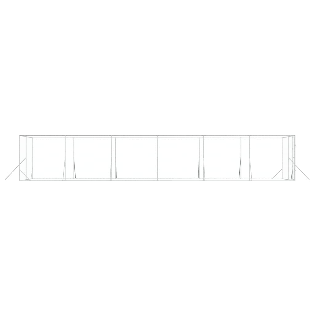 Padoc de exterior pentru câini argintiu 4x12x2m oțel galvanizat GartenMobel Dekor