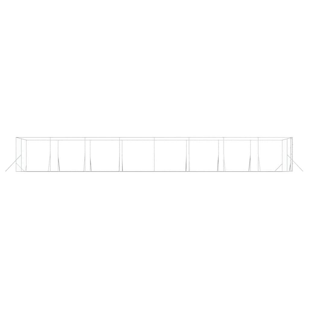 Padoc de exterior pentru câini argintiu 4x16x2m oțel galvanizat GartenMobel Dekor