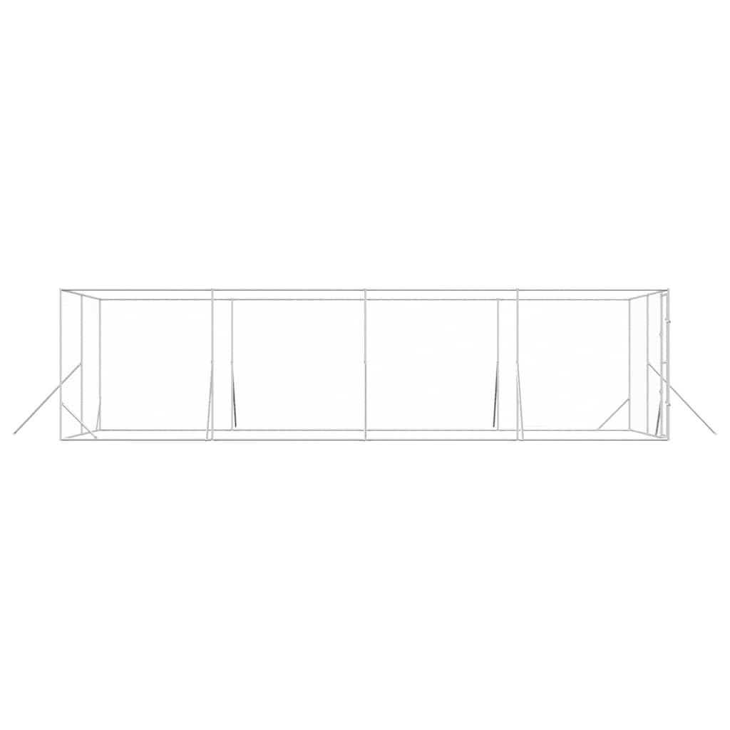 Padoc de exterior pentru câini argintiu 4x8x2 m oțel galvanizat GartenMobel Dekor