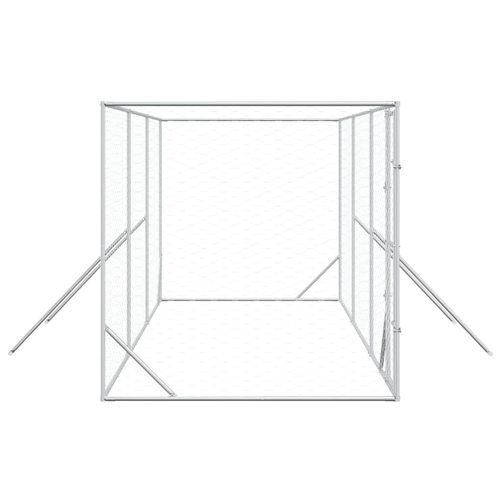 Padoc de exterior pentru câini argintiu 6x2x2 m oțel galvanizat GartenMobel Dekor