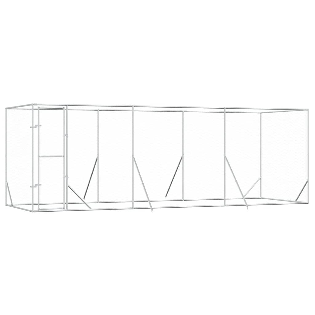 Padoc de exterior pentru câini argintiu 6x2x2 m oțel galvanizat GartenMobel Dekor