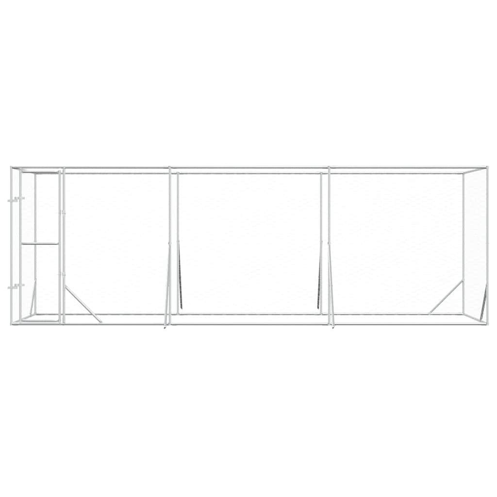 Padoc de exterior pentru câini argintiu 6x2x2 m oțel galvanizat GartenMobel Dekor