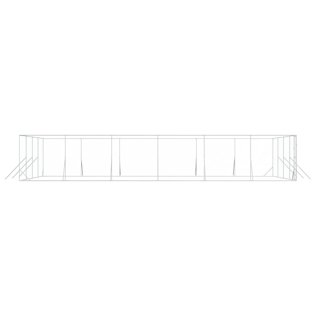 Padoc de exterior pentru câini argintiu 8x12x2m oțel galvanizat GartenMobel Dekor