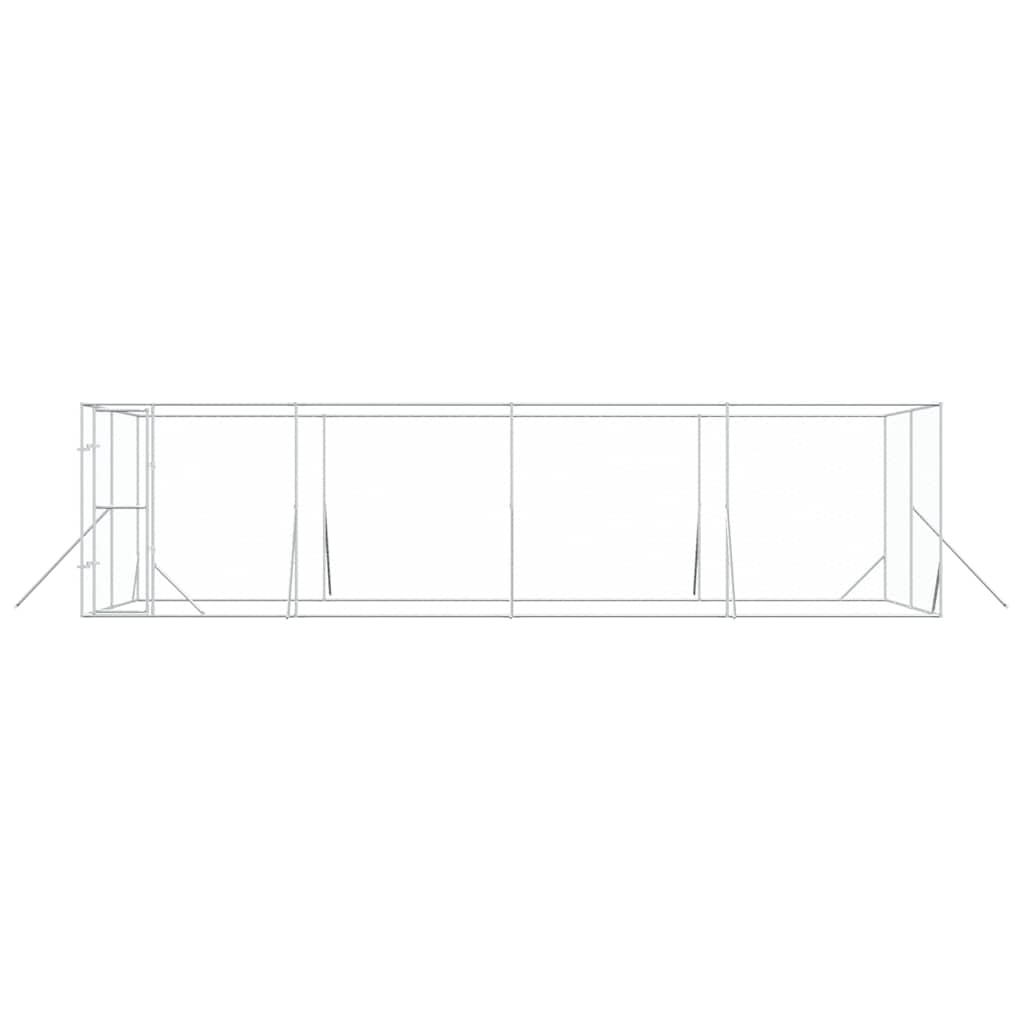 Padoc de exterior pentru câini argintiu 8x4x2 m oțel galvanizat GartenMobel Dekor