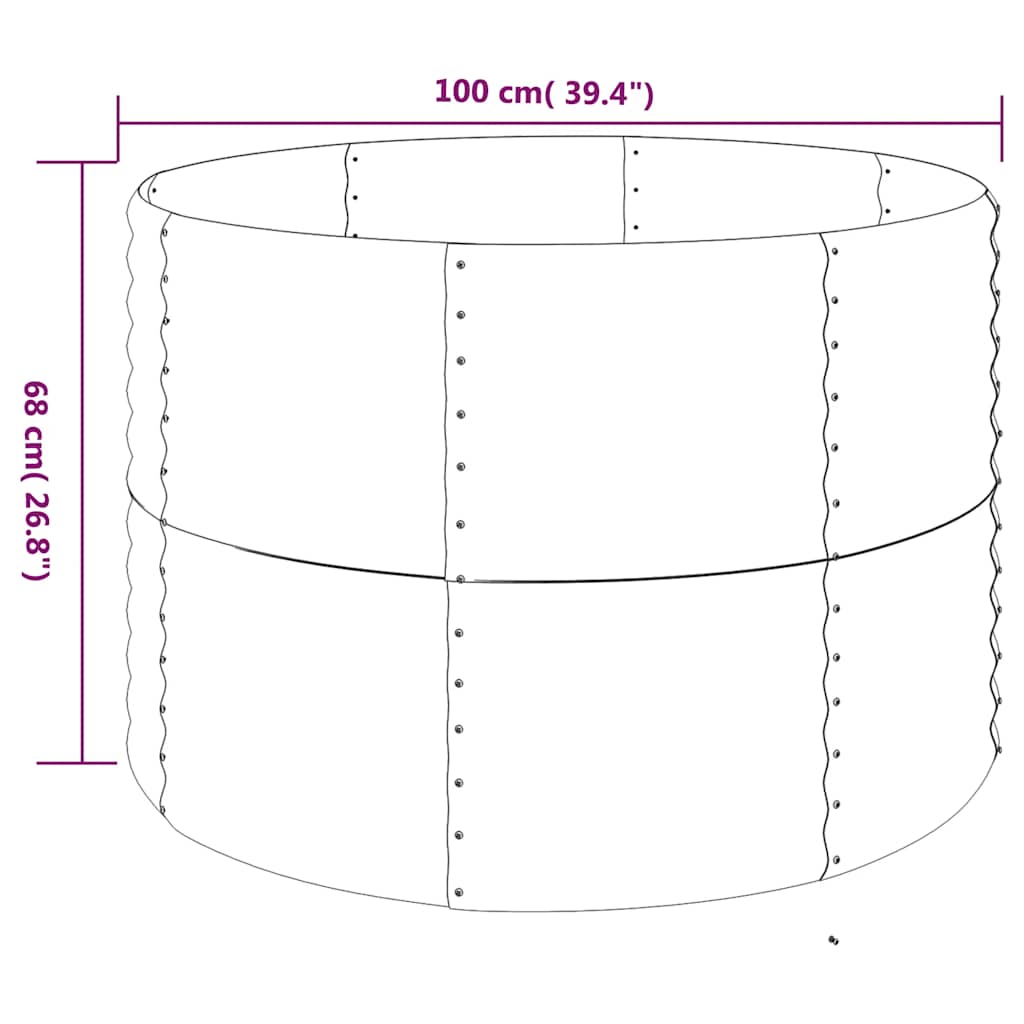 Jardinieră grădină maro 100x100x68 cm oțel galvanizat GartenMobel Dekor