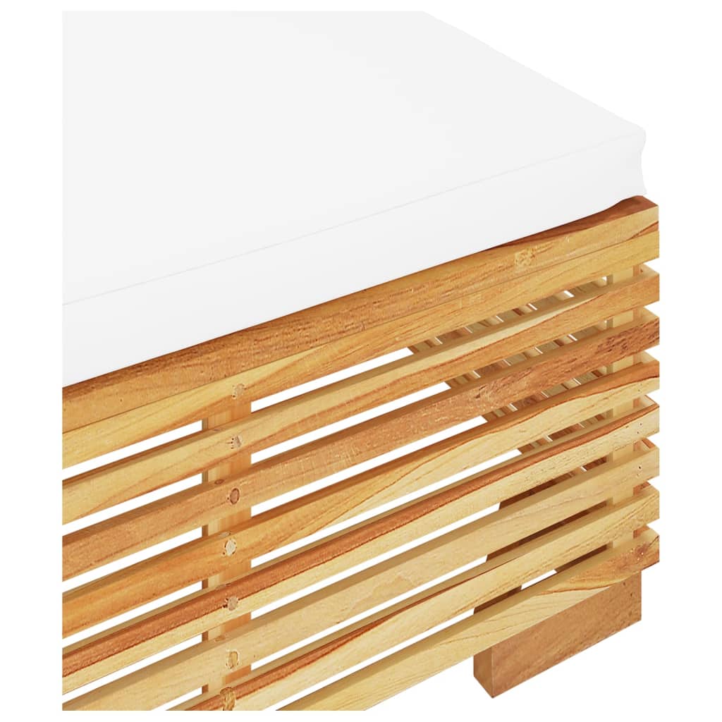 Suport de picioare pentru grădină cu pernă crem lemn masiv tec GartenMobel Dekor