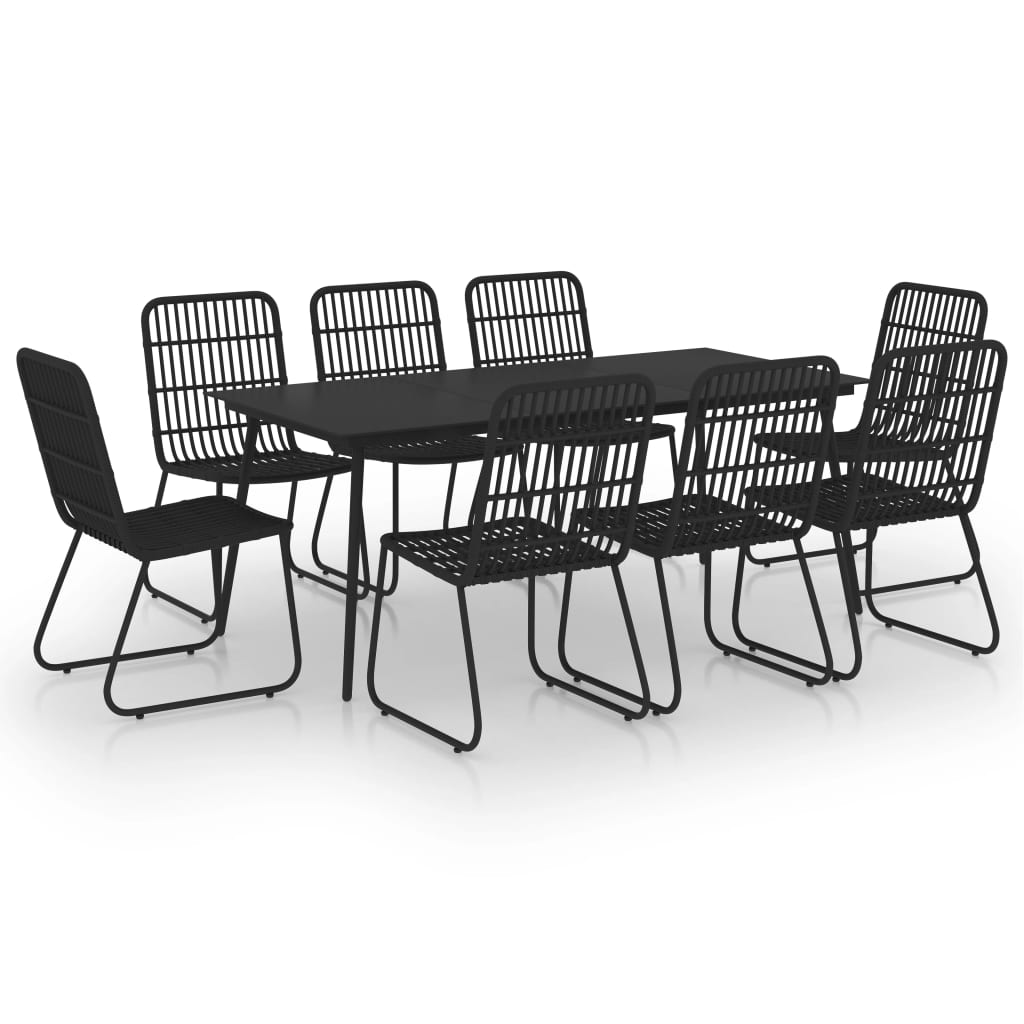 Set mobilier de exterior, 9 piese, poliratan și sticlă GartenMobel Dekor