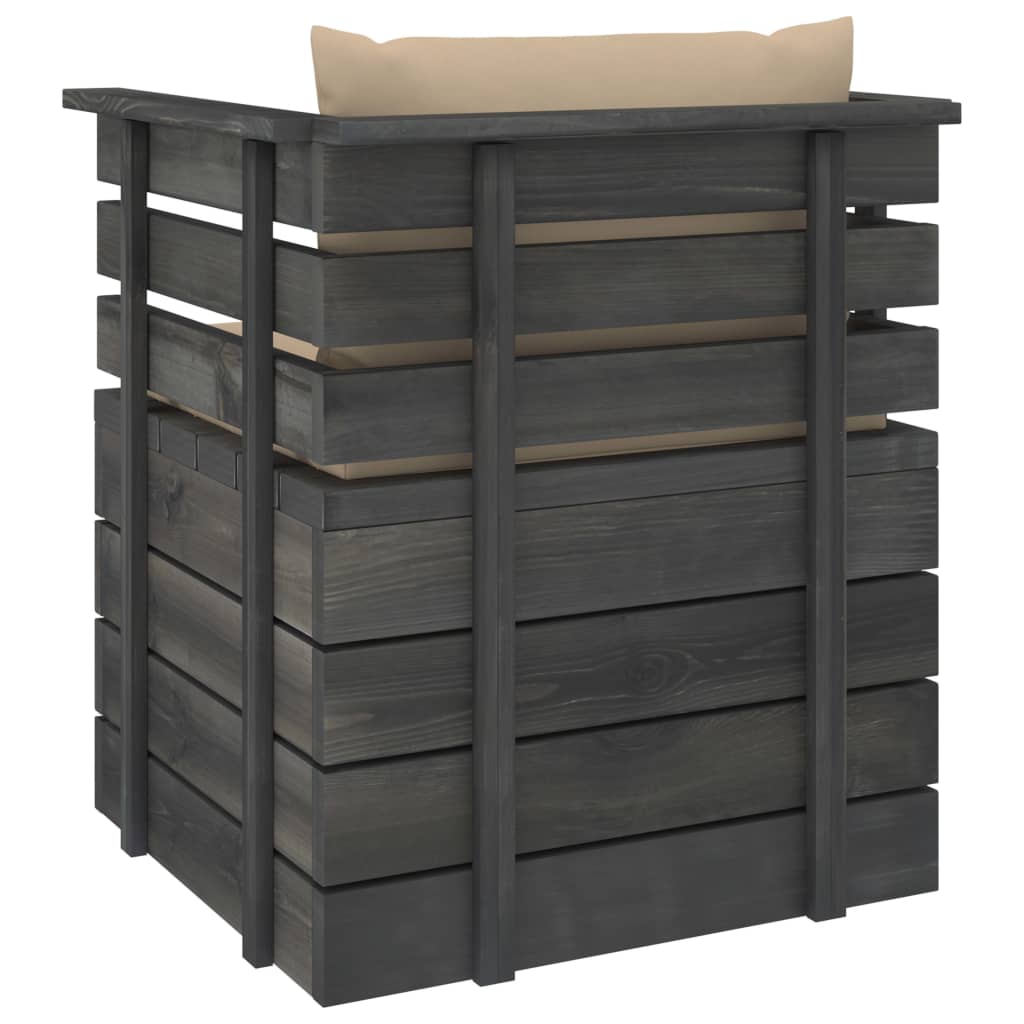 Fotoliu de grădină cu perne, lemn de pin GartenMobel Dekor