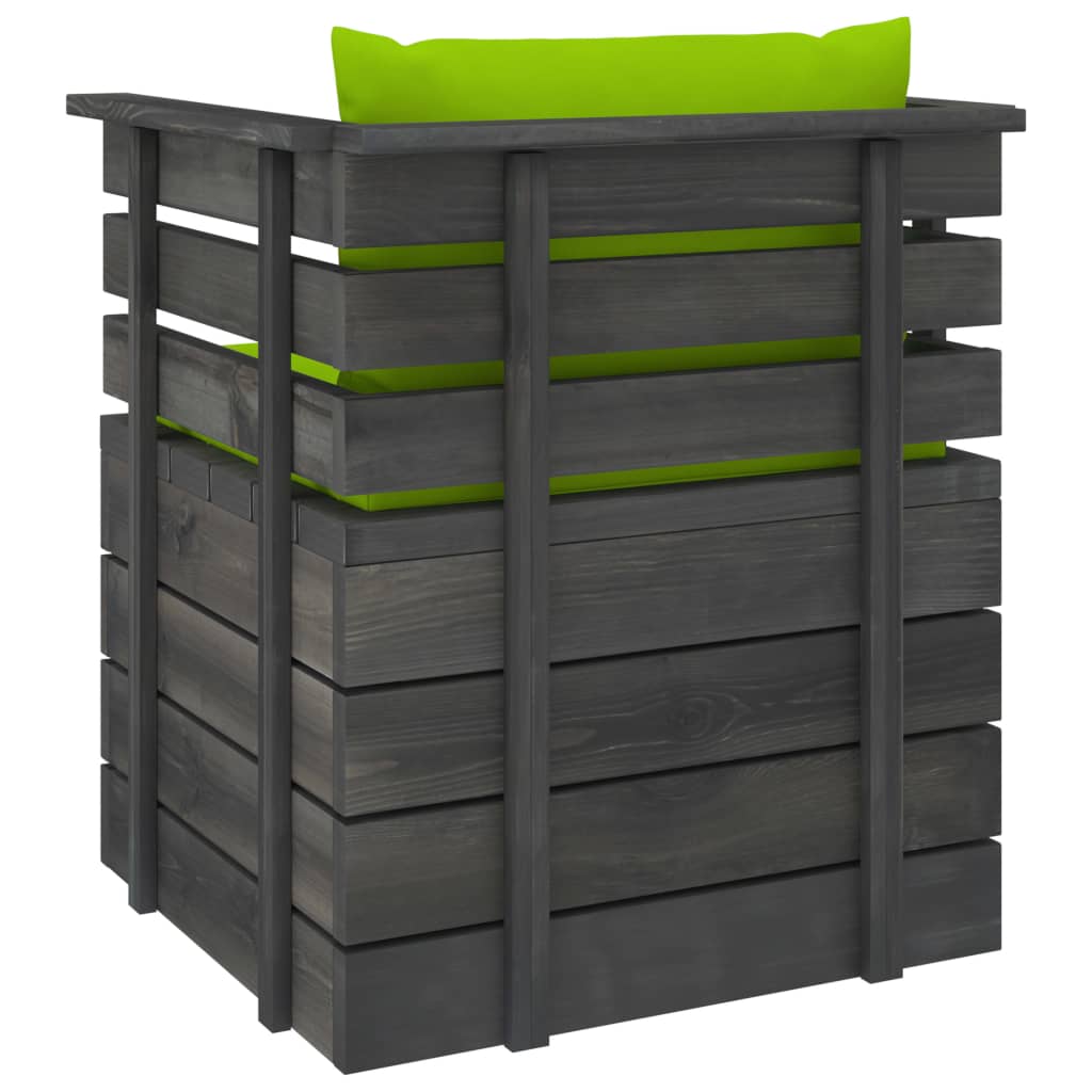 Fotoliu de grădină cu perne, lemn de pin GartenMobel Dekor