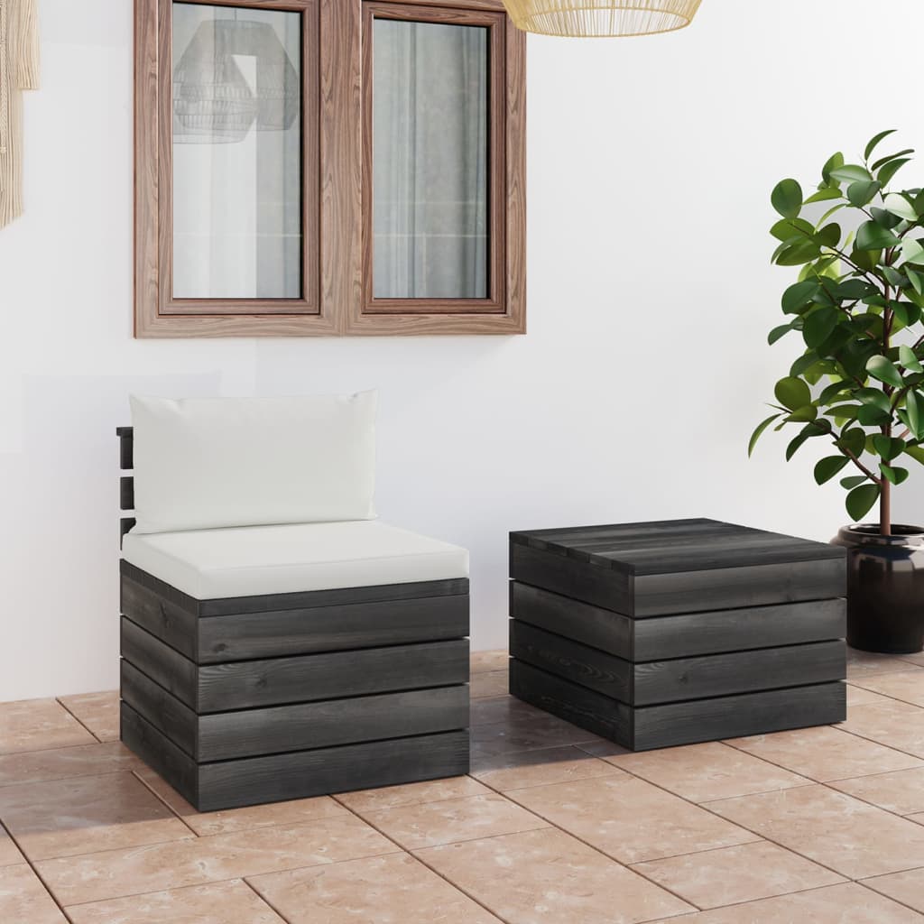 Set mobilier grădină din paleți, 2 piese, cu perne, lemn de pin GartenMobel Dekor