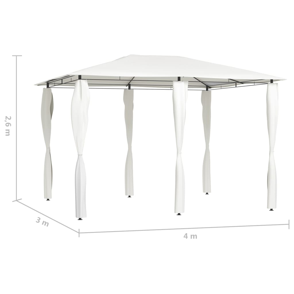 Pavilion cu huse pentru stâlpi, crem, 3x4x2,6 m, 160 g/m² GartenMobel Dekor