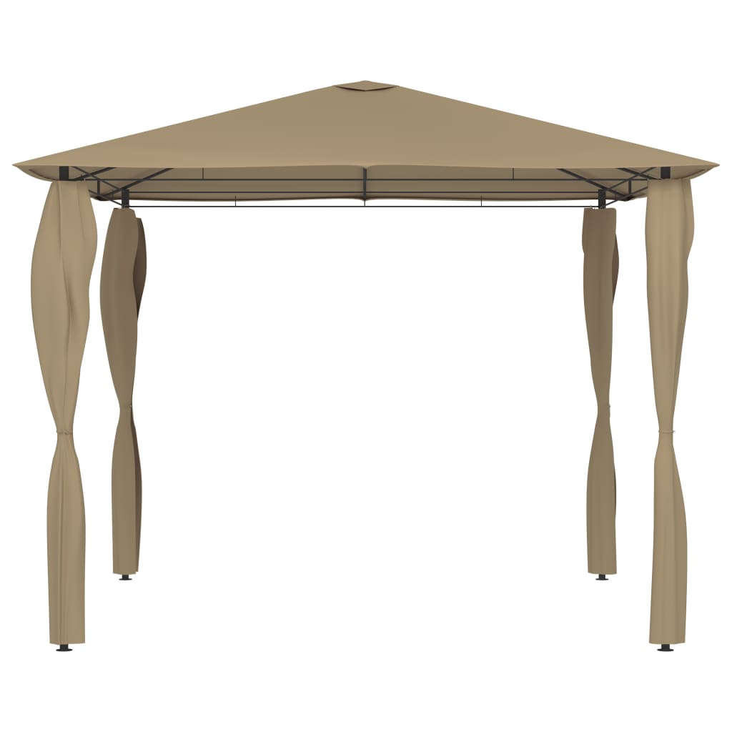 Pavilion cu huse pentru stâlpi, gri taupe, 3x3x2,6 m, 160 g/m² GartenMobel Dekor